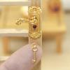 1:12 Scale Miniature Door Lock and Key Set 2 in 1 Pack Door Knocker Lock Set Vintage Dollhouses Decoration Accessories