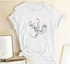 Creative Face Graphics Woman Graphics 90S Blouses Harajuku Summer Short Sleeve O-Neck White Female Tops Streetwear Y2K Clothing