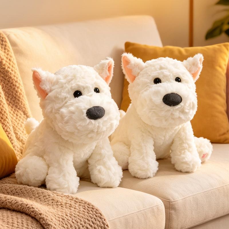 20cm Cane West Highland Bianco Terrier Peluche Morbido Cucciolo Giocattolo di Peluche Riempito Animale Realistico Bambola Rassicurante