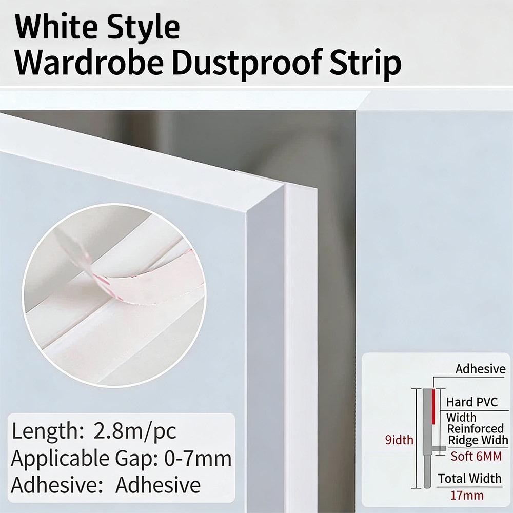 

New Self-Adhesive Cabinet Door Dust Strips 2.8M TPE Seal Strip Gap Filling Strip Moisture-proof білий