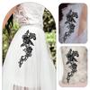 EXCEART Wedding Lace Fabric, Floral Embroidered Patches for Decorative Flower Appliques, DIY Accessories, Black Polyester Thread, 1 Pair
