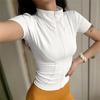 Casual Slim Sports Coat For Women Short Sleeve Solid Zipper Tops Female Cycling Running Yoga Outfit Clothes Summer Sport Jacket