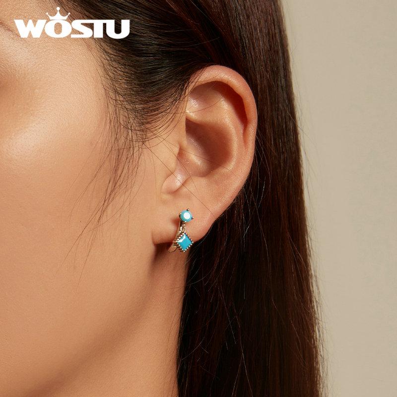 Orecchini A Clip Wostu In Argento Sterling 925 Con Zirconi E Finitura Ossidata | Regalo Donna
