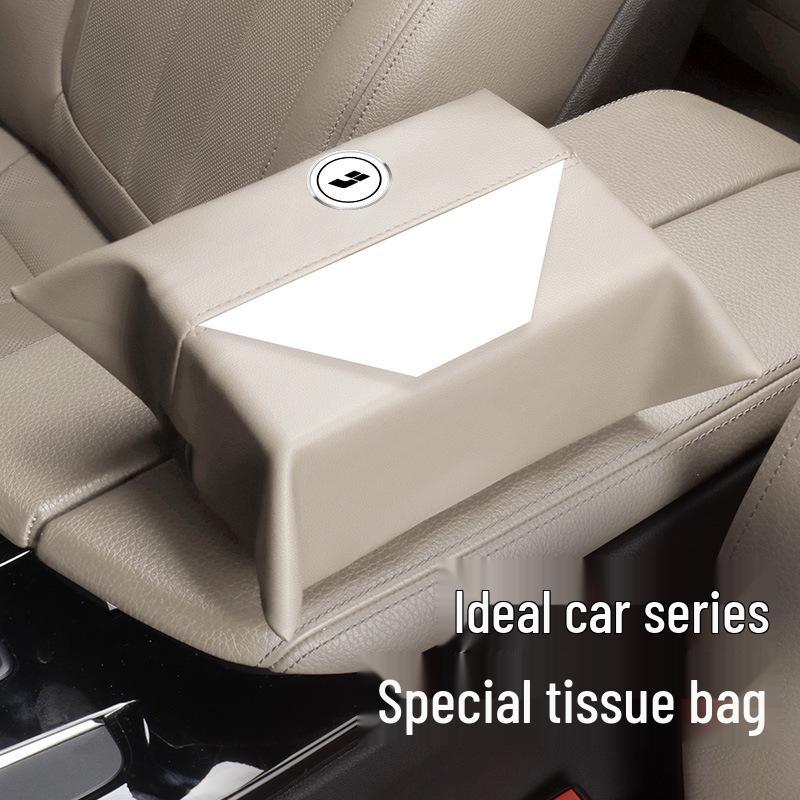 Car Tissue Box Bag: Fits Ideal ONE/L9/L8/L7, Drawstring Paper Box Cover for Hanging In Car Interior