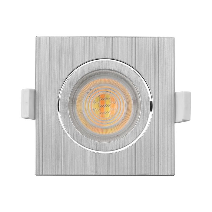 Spot LED encastrable 3en1 carré alu 7W IP20