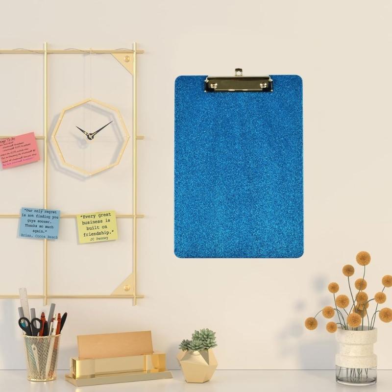 Sparkling Acrylic Clipboard Multipurpose Document Organiser Writing Board Standard Size Clipboards with Hanging Hook