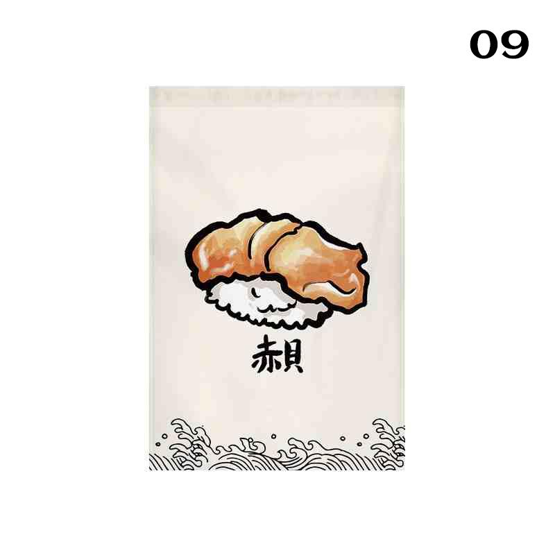 Japanese Style Door Head Half-curtain Kitchen Partition Cuisine Izakaya Sashimi Seafood Bistro Restaurant Decor Short Curtains