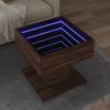  Coffee Table with LED, Brown Oak, 50x50x45 Cm