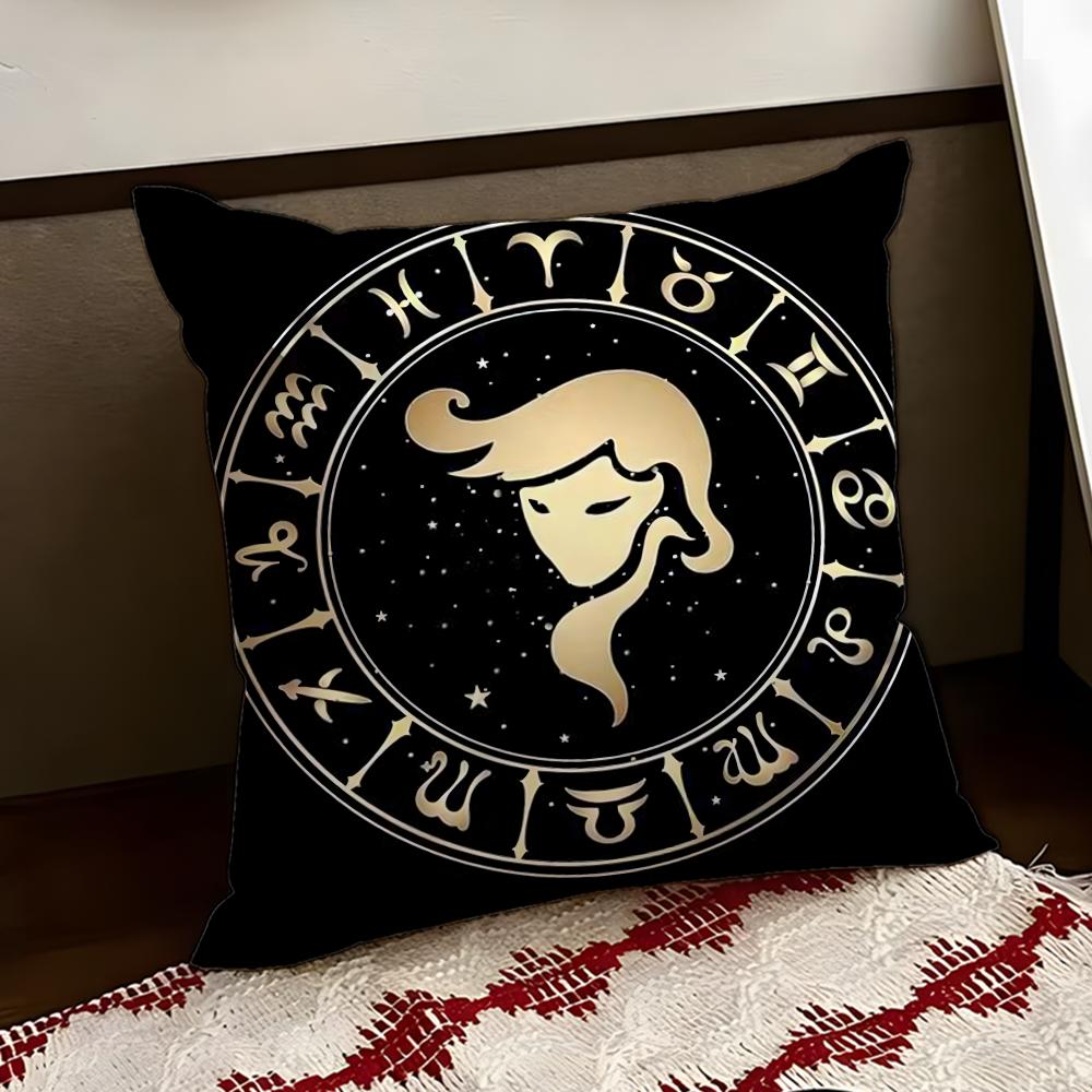 Luxury Twelve Constellation Cushion Cover Reversible Soft Durable Pillow Cover Home  Car MultiScene Use for Daily Comfort