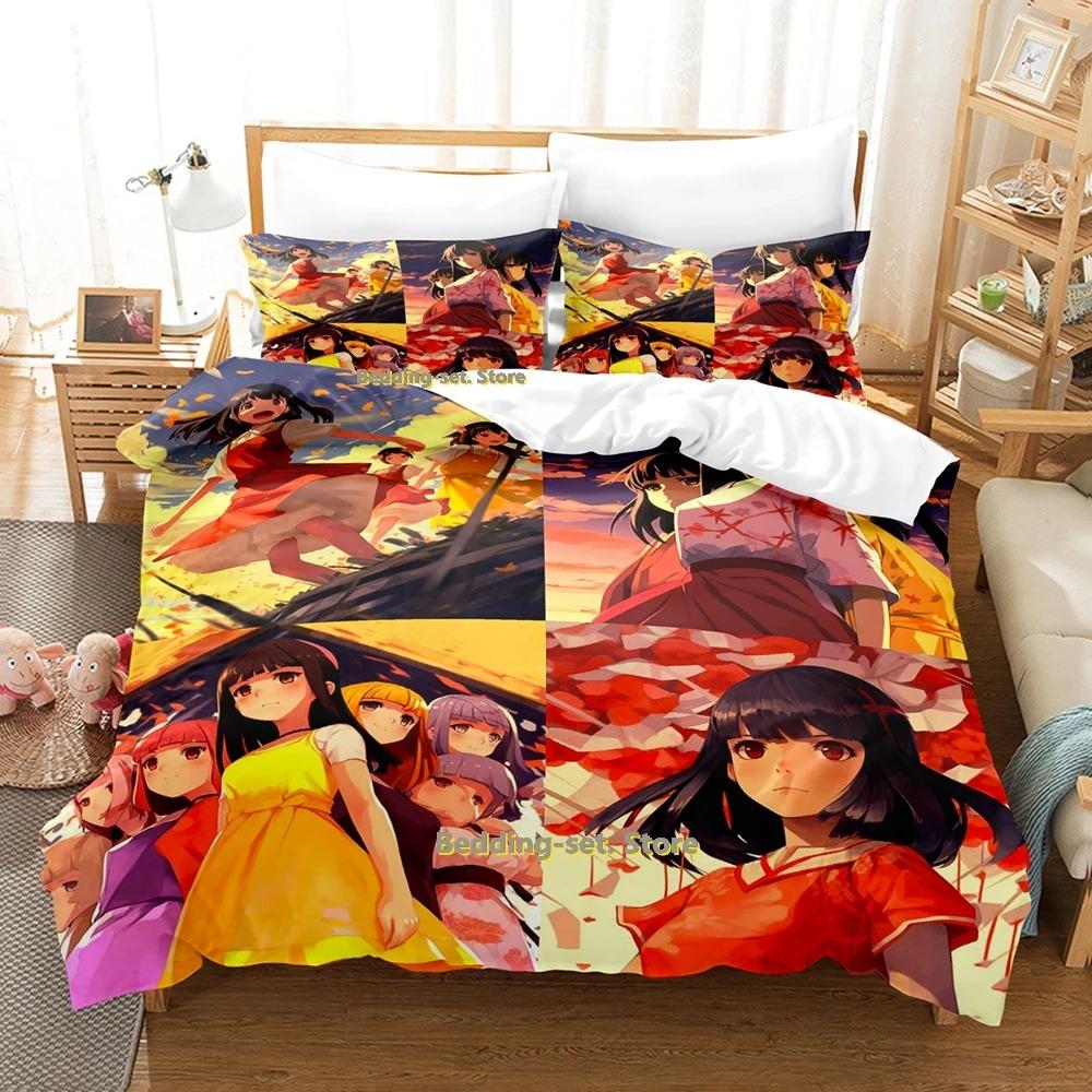 Comfortable Anime Print Bedding Set With Duvet Cover And Pillowcases Single Twin Full Queen King Sizes For Adults And Kids