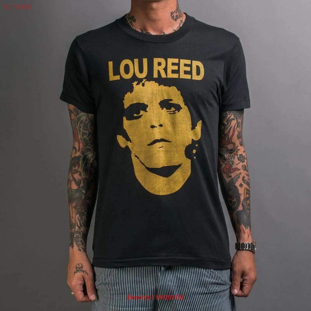 Vintage Anni '80 Lou Reed Rock Roll Animale Maglietta Nera Stampa Wa3476 Vintage Uomo Grafica Casual Moda Versatile