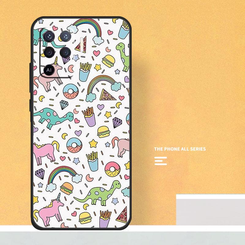 Dinosaur Pattern Case For Oppo A40 A60 A80 A78 A98 A58 A38 A18 A54 A74 A94 A96 A76 A16 A15 A17 A57 A5 A6 Pro