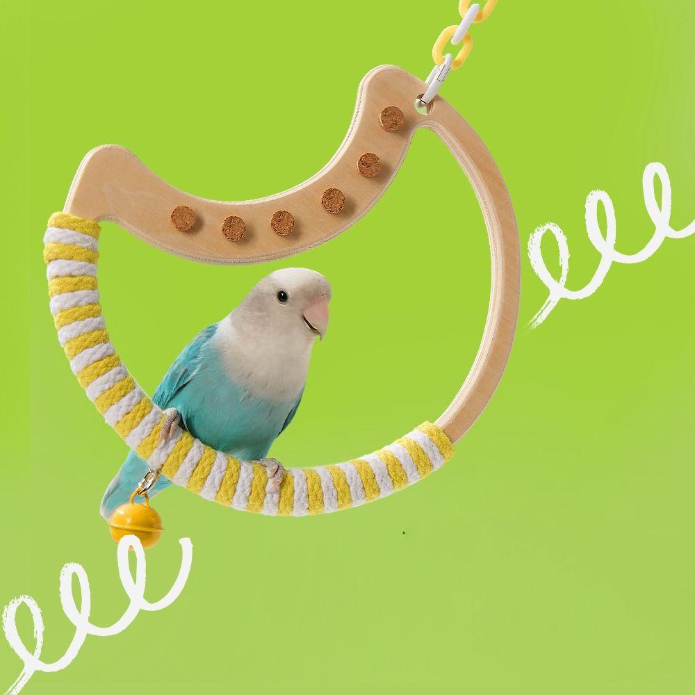 

Non-slip Parrot Circle Ring Stand Wear-resistant Chewing Bite Hanging Swing Cage Accessory Style 4