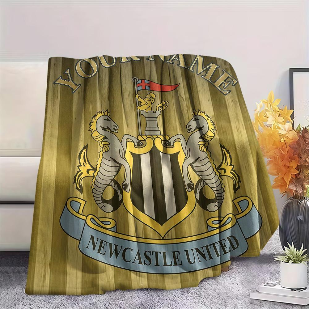 Custom Name Newcastle United Flannel Blanket, High Quality Comfortable for All Seasons, Home Decor, Warmth and Comfort
