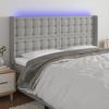 VidaXL LED Headboard Bedroom Furniture Double Bed Accessory Head of Bed Frame Interior Light Grey 3124504