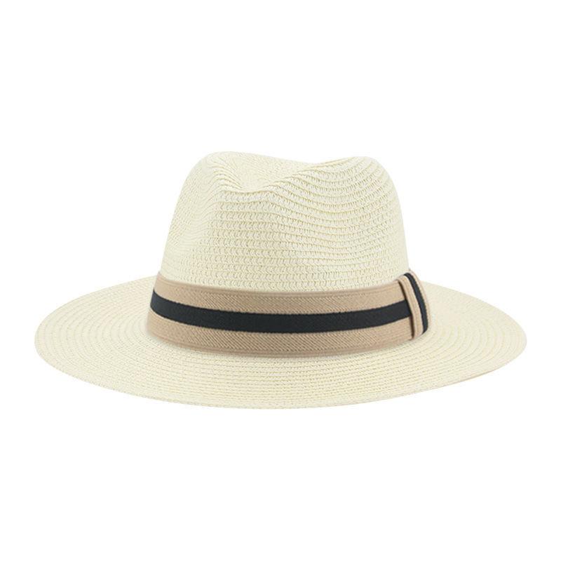 Retro straw hat Panama big flat brim hot sale in Europe and America, men's and women's new face small French sunshade beach hat