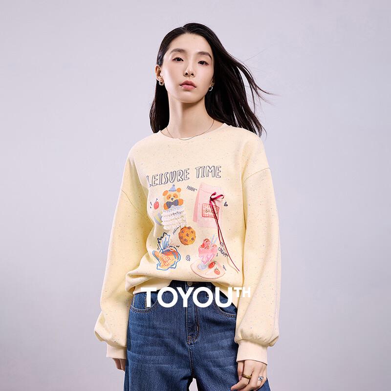 

Women s Cartoon Print Fleece-Lined Sweatshirt M