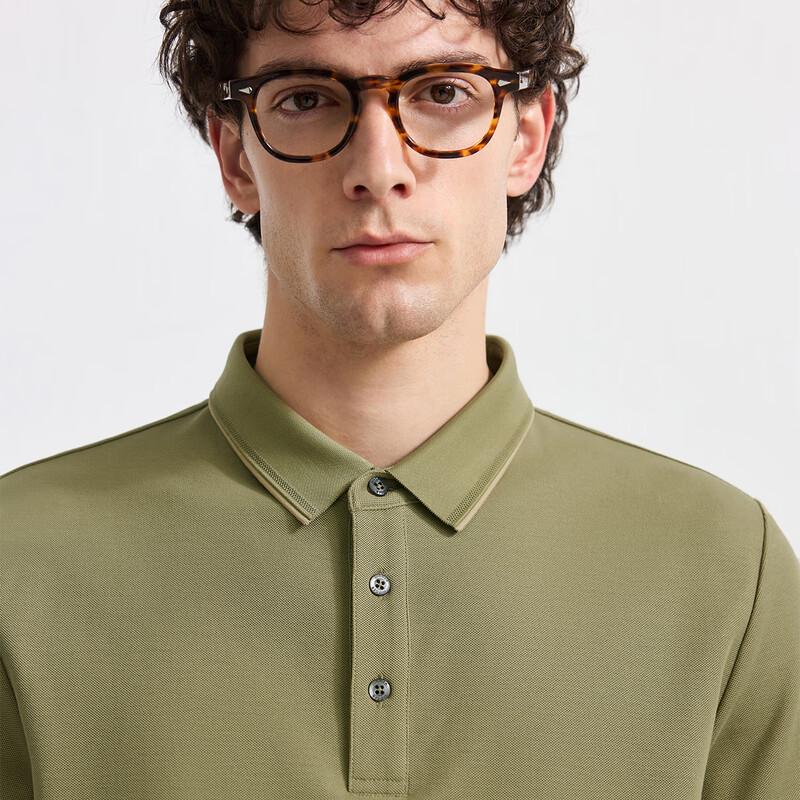 Zhuangji Men's 100% Cotton Business Casual Short-Sleeve Polo Shirt