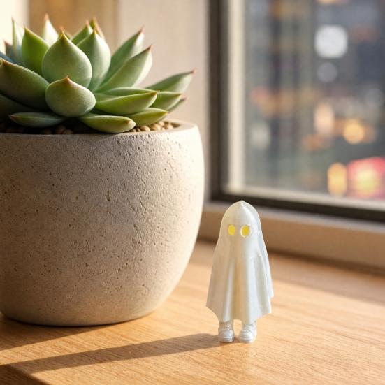 3D Printed Halloween Ghost Figurine Spooky Ghost Statue Movable Joints Ghost Fidget Toy