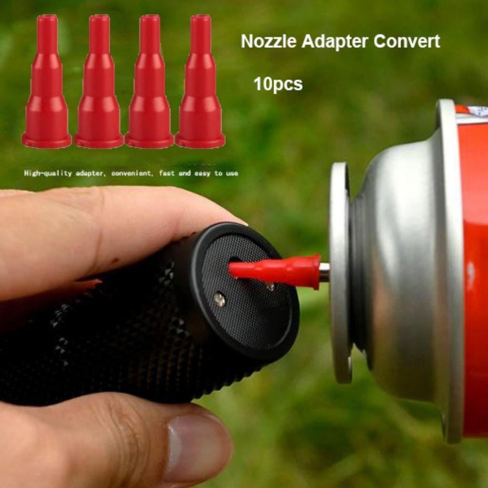 10pcs Red Convert Cassette Plastic Tank Into Inflatable Tank Spray Gas Refill Head Adapter