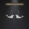 Cazador Lovely Animal Whale Drop Earrings for Women Sea Creatures Dangle Earring Mother Gifts Stainless Steel Jewelry
