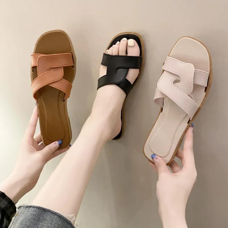 Damen Sommer Pantoletten Weiche Anti-Rutsch-Sohle Leichte Hausschuhe Damen Strand Gehen