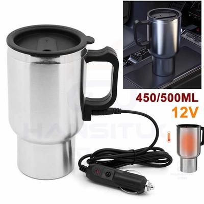 12V 500ML Auto Elektrická Kanvica Auto Ohrievací Pohár Nerezová Termoska Ohrievacia Fľaša na Vodu Auto Kanvica Termoska na Vodu Čaj Mlieko
