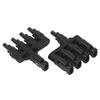 1 Pair T H Branch 4 to 1 Solar Connectors Male Female Photovoltaic Solar Panel Parallel Connectors 1000V DC