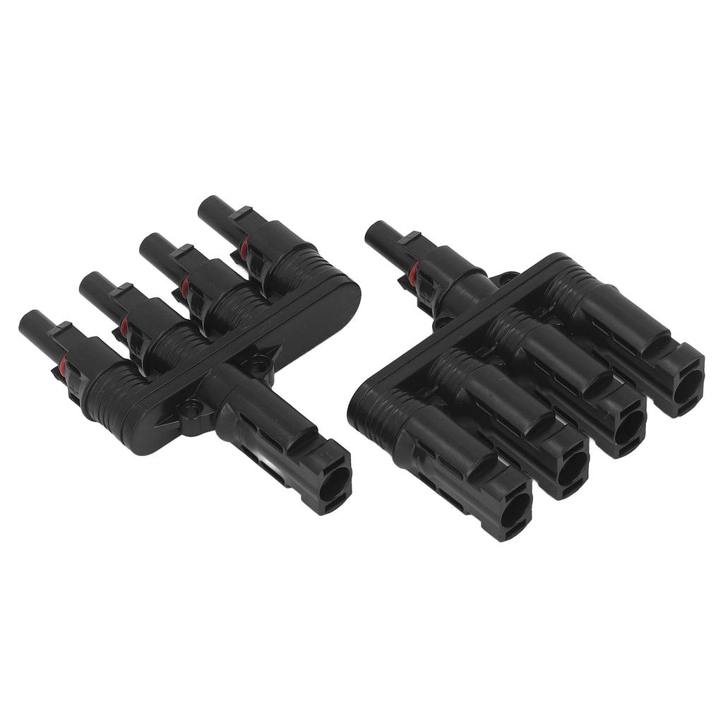 1 Pair T H Branch 4 to 1 Solar Connectors Male Female Photovoltaic Solar Panel Parallel Connectors 1000V DC