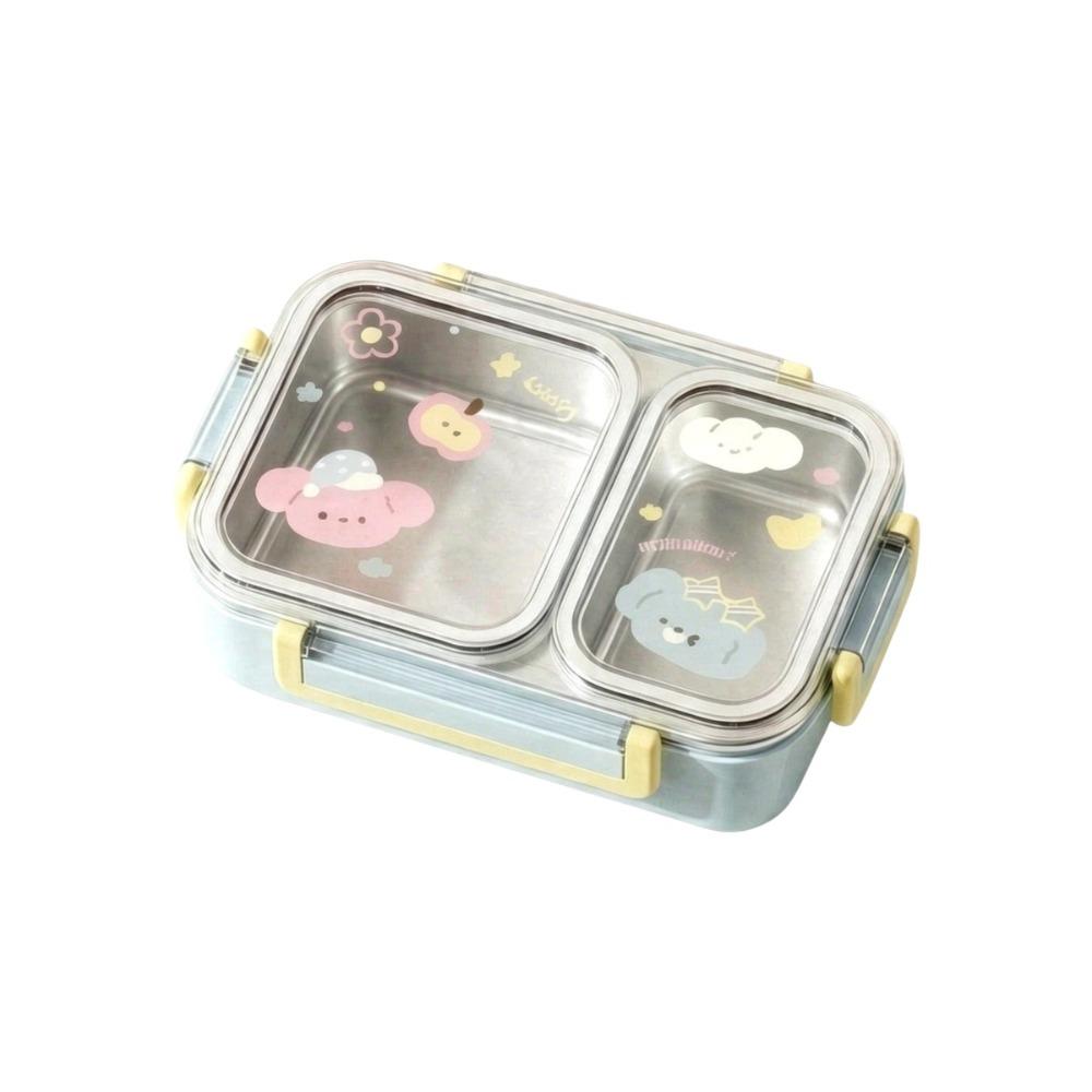 Airtight Food Storage Container 2/3 Grids Insulated Lunch Box Stainless Steel Lunch Box Students