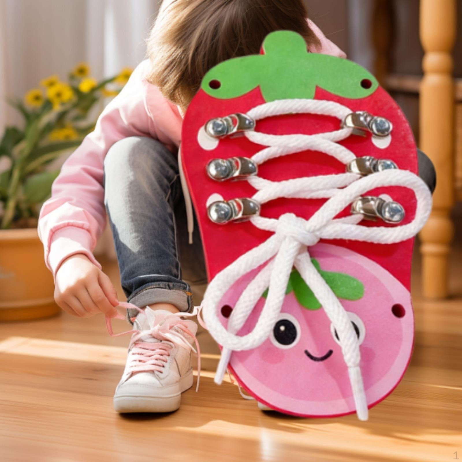 Tie Lacing Toy Activity Board Parent Child Interactive Portable Preschool Educational Tool Learn to 1PC