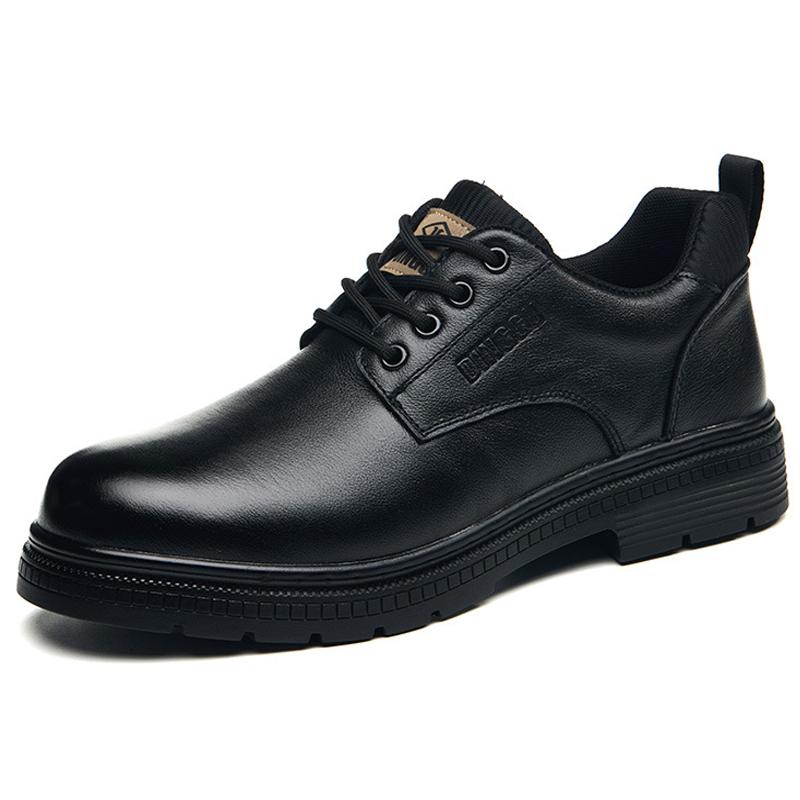 

Genuine leather Safety Shoes Men Boots waterproof Work Boots Steel toe shoes Puncture-Proof Indestructible shoes Anti slip 38
