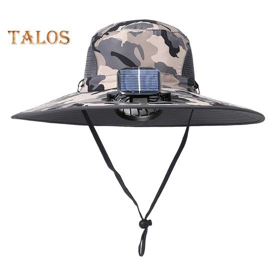 

Солнцезащитная шляпа с двумя вентиляторами на солнечных батареях, широкополая шляпа для рыбалки на открытом воздухе с зарядкой через USB, дышащая сетчатая шляпа для рыбалки I