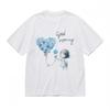 Women's Breathable Classic T-Shirt Cartoon Child Holding Flowers Design Tee