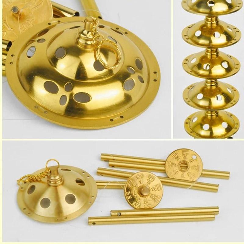 Pure Copper Wind Chime Pendant Five-layer Copper Bell Unicorn Six-tube Wind Chime Bell Adjustment Home Feng Shui Pendant