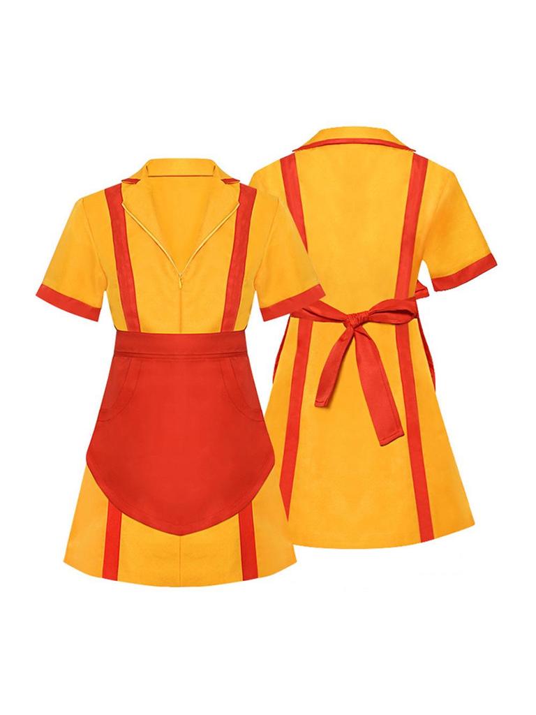 2 Broke Girls Retro Waitress Costume for Parties and Performances