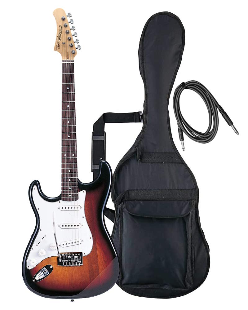 PhotoGenic Electric Model Soft and Adjustment ST-250LH/SB Guitar, Sunburst, Left-Handed [Includes Case, Shield, Wrench]