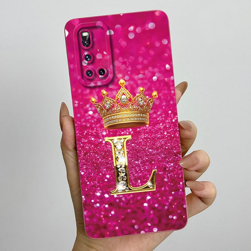 For Vivo V19 1933 Case Luxury Crown Letters Couple Liquid Silicone Soft Phone Cases For Vivo V 19 Camera Protection Back Cover