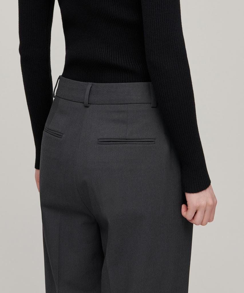 MUSINSA STANDARD WOMAN Women'S Waistbandless Tapered Crop Slacks [Gray]