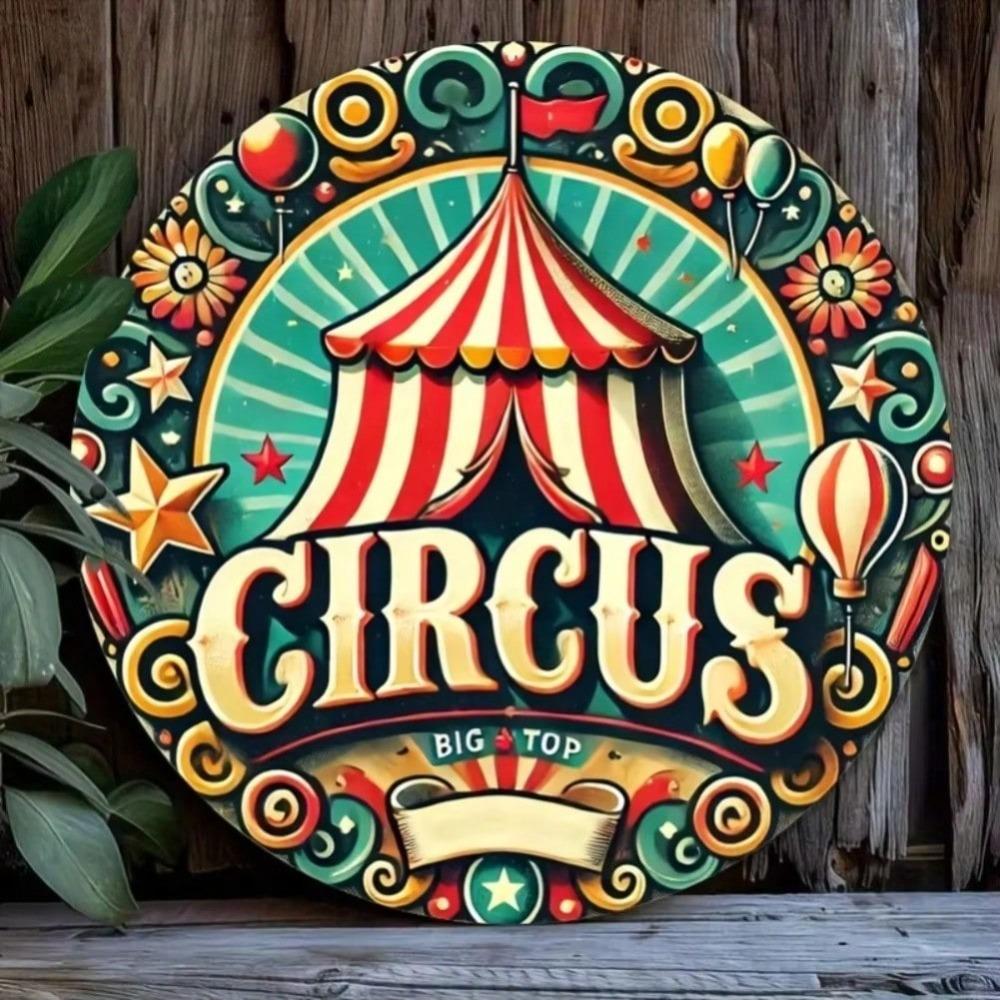 Circus Striped Tent Star Iron Wall Art Vintage Decor Home Office Cafe