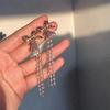 2023 Trendy French Purple Campanula Bow Pearl Stud Earrings - Retro High-End Ear Accessories