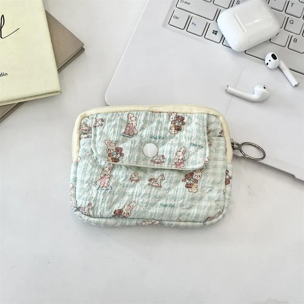 Cartoon Printing Mini Canvas Coin Purse Multifuctional Small Lipstick Bag Jewelry Packing Bag Card Holder