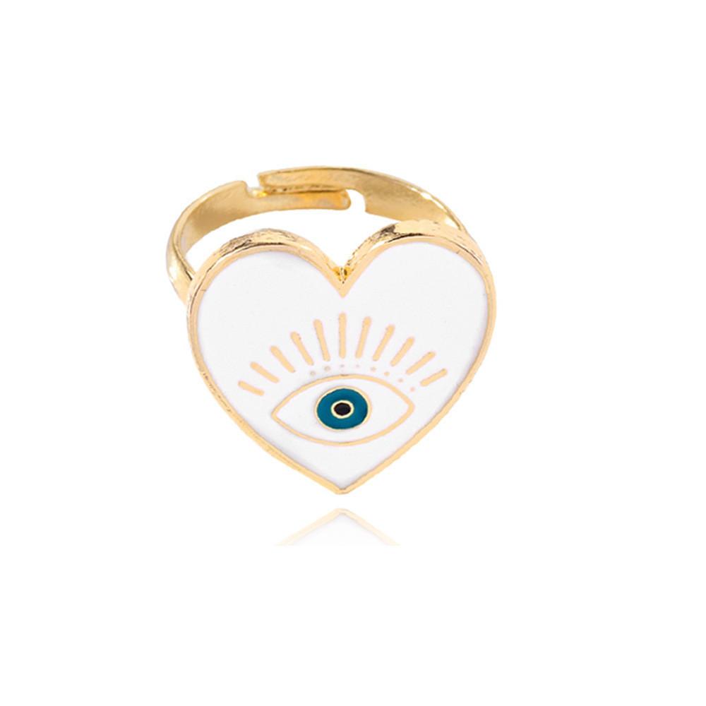 Artistic Eye Heart Ring For Women Alloy Material Ideal For Special Occasions