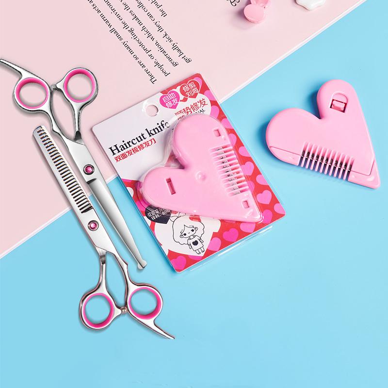 Peigne de coupe de cheveux pour salon de coiffure, peigne de coupe de cheveux avec lames de rasoir, ensemble de plusieurs pièces pour coupe de cheveux pour enfants, outil de coiffure pour franges