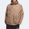 Adidas Originals Trefoil Solid Zip-Up Multi-Pocket Long Sleeve Jacket Men Jackets Brown HS2026