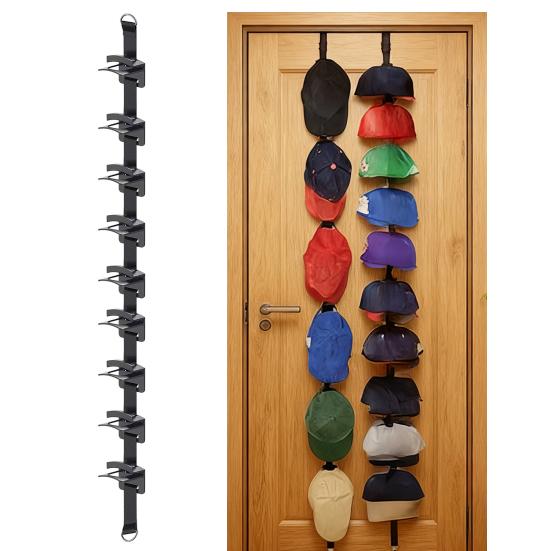 Over-the-Door Hat Hanger Adjustable Baseball Cap Organizer Two-Way Hanging Hat Holder for Entrance Bedroom
