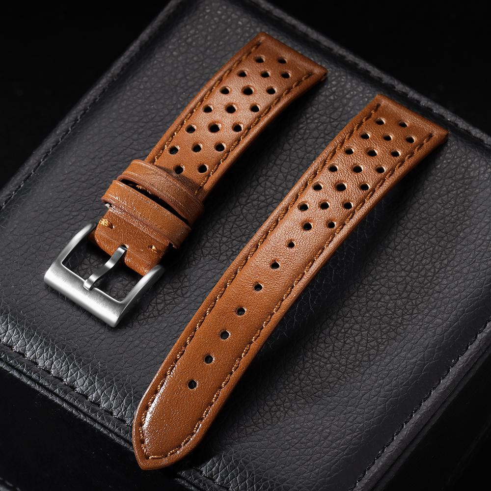 Vintage Calfskin Strap 18mm 20mm 22mm Universal Cowhide Watchbands Brown Breathable Bracelet for Men Women Sport Wristwatch Band