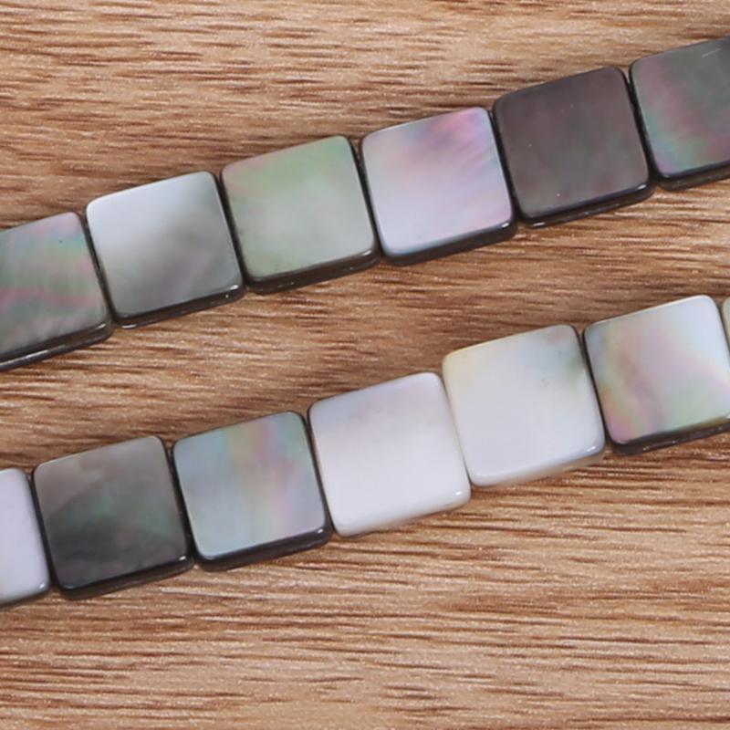 39 cm/pramínek čtvercové přírodní černé diskové korálky pro vlastní výrobu šperků