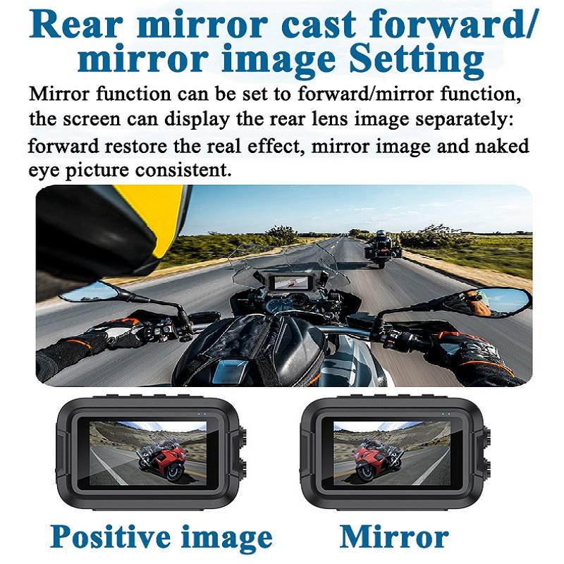 Dual 1080P Motorcycle Dash Cam, Fully Waterproof Motorcycle Camera, Front and Rear Dual-lens Recorder/black Box