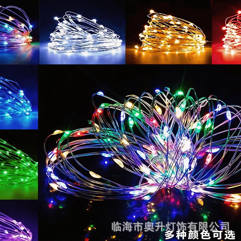 LED Solar Copper Wire String Lights for Christmas Festival Yard Decoration